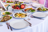 Fototapeta  - Banquet table served food
