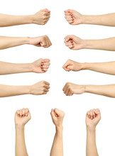 Multiple Female Caucasian Clenched Fist