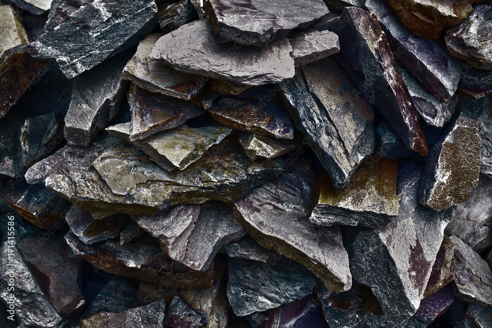 The pattern of the variegated sandstones. Layers of toned colored mica ...