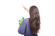© Catalin Pop - Back view of female student pointing on background