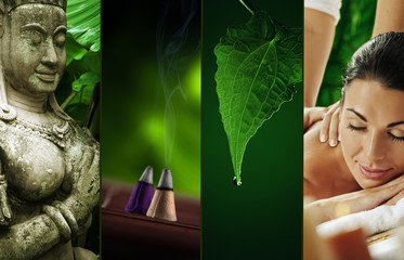 Wall Mural - spa theme collage composed of different images