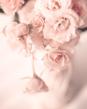 Vintage Pink Roses In A Bouquet