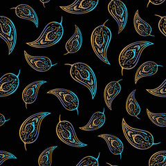 Sticker - Paisley Beautiful golden seamless background.