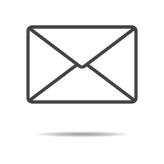 Wall Mural - envelope icon - simple flat design isolated on white background, vector