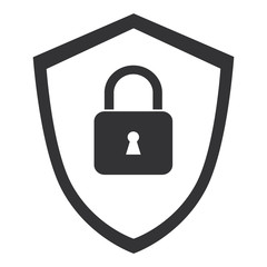 Poster - shield with safe padlock isolated icon vector illustration design