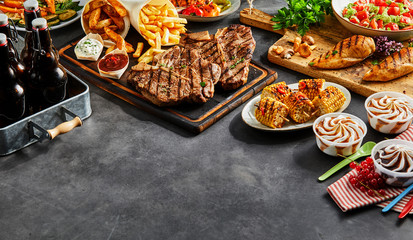 Wall Mural - Assortment of grilled barbecue food