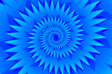 Canvas Print - Star blue abstract vector pattern, Concentric star shapes - blue