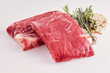 © exclusive-design - Two rectangular portions of raw lean flank steak
