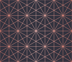 Wall Mural - Simple geometric pattern. Endless. Seamless Pattern. Vector Lines. Trendy Copper Look.