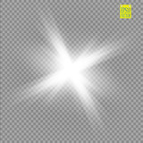 Fototapeta Młodzieżowe - Glow light effect. Starburst with sparkles on transparent background. Vector illustration.