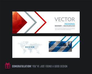 Wall Mural - Abstract vector set of modern horizontal website banners