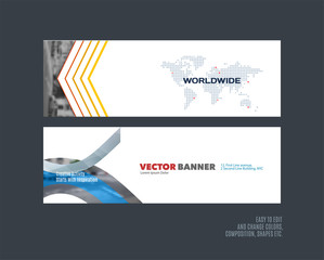 Wall Mural - Abstract vector set of modern horizontal website banners