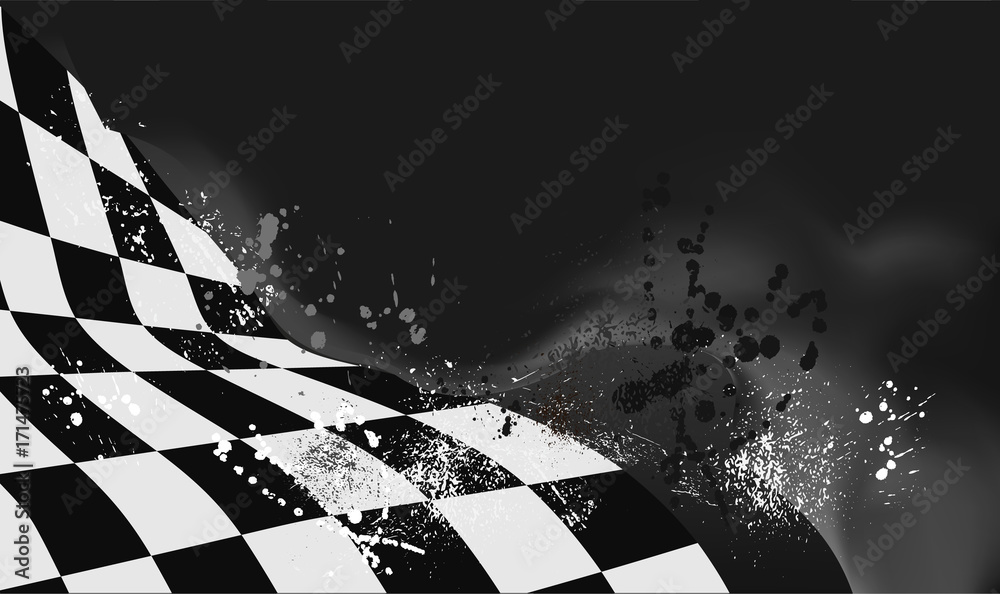 checkered flag background vector race design - obrazy, fototapety, plakaty 