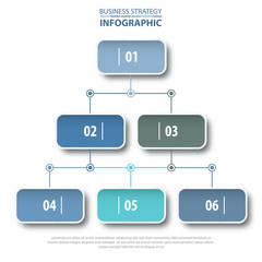 Wall Mural - Business Infographics chart strategy design template blue grey color tone