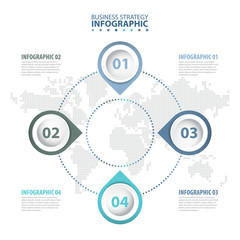Wall Mural - 4 steps Business Infographics design template illustration