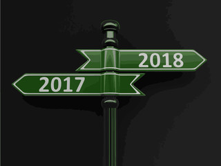 Poster - Sign Directions 2017, 2018. Image with clipping path