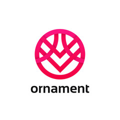 Aufkleber - Clean ornament logo circle icon linear sign vector design.