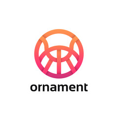 Aufkleber - Simple circle ornament logo icon linear sign vector design.