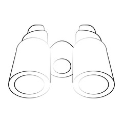 Wall Mural - binoculars frontview icon image vector illustration design  black line