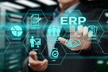 Enterprise Resource Planning ERP Corporate Company Management Business Internet Technology Concept