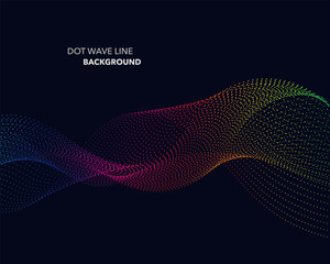 Elegant abstract vector spectrum rainbow gradient wave dot line futuristic style background