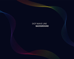 Elegant abstract vector spectrum rainbow gradient wave dot line futuristic style background