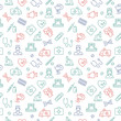 Seamless pattern with medical symbols.