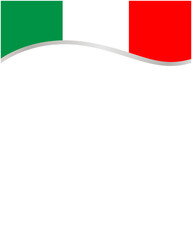 Wall Mural - Italian flag frame wave with blank space for text.