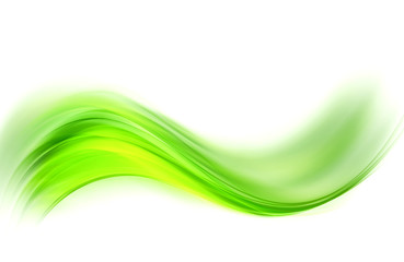Poster - Awesome green watercolor waves background.
