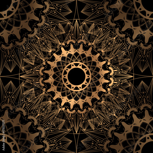 Golden Luxury Background Vector Indian Wedding Pattern Design