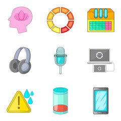 Poster - Computing icon set, cartoon style