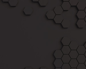 Wall Mural - abstract texture honeycomb. black hexagonal pattern texture background with place for text.