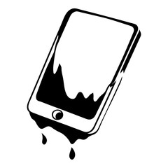 Poster - water smartphone icon, simple black style