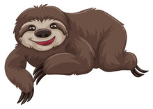 Sloth With Happy Face