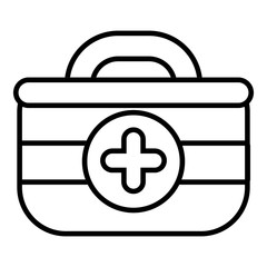 Poster - First aid kit icon , outline style