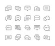 Minimal Set of Chat Bubble Line Icons