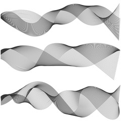 Poster - Multiple waves Abstract wavy stripes, Design elements created using  Blend Tool, Vector Creative line art,  graphic sound, contour  waveform soft track