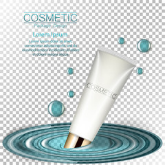 Wall Mural - Moisturizing face cream package cosmetics design, ads, templates for design on transparent background