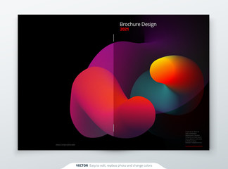 Wall Mural - Liquid Brochure Cover. Template for brochure, catalog, report, poster, catalog, magazine, flyer etc. Modern liquid or fluid abstract background.