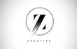 Z Brush Stroke Letter Logo Design. Black Paint Logo Leters Icon.