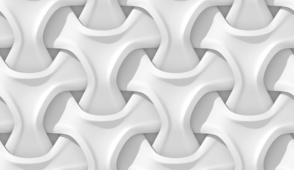 White abstract geometric pattern. Origami paper style. 3D rendering seamless texture.