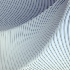 Leinwandbilder - White stripe pattern futuristic background. 3d render illustration