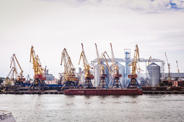 ships in port. passenger and freight transportation