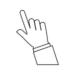 Sticker - hand touch finger gesture icon vector illustration