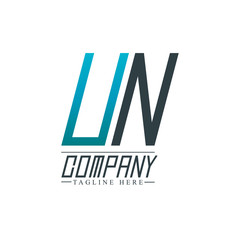 Initial Letter UN Design Logo Template