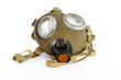 WW2 gas mask World War two mask on isolated white background