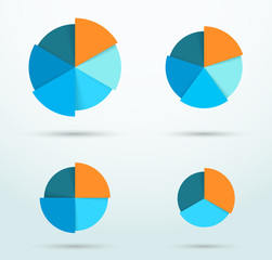 Poster - infographic pie chart segment circles template set