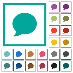 Wall Mural - Blog comment bubble flat color icons with quadrant frames