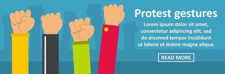 Poster - Protest gestures banner horizontal concept