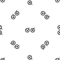 Poster - Signs of choice of tick and cross in circles pattern seamless black